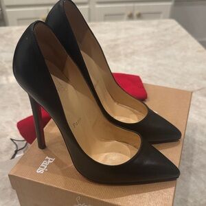 Christian Louboutin Black Pigalle 120 Kid Pump